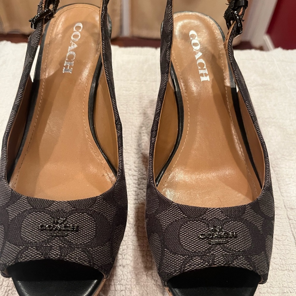 Coach Women's Black Patterned Heels